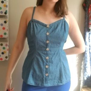 NWT Torrid Denim Button Front Tank Top Size 12